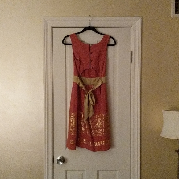 Anthropologie Silk Embroidered Dress - Picture 2 of 3